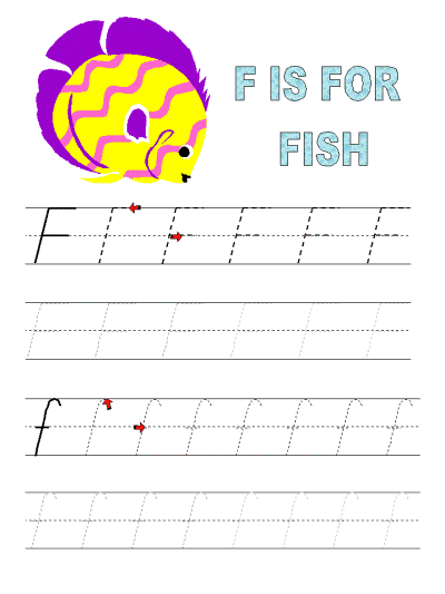 letter f tracer page