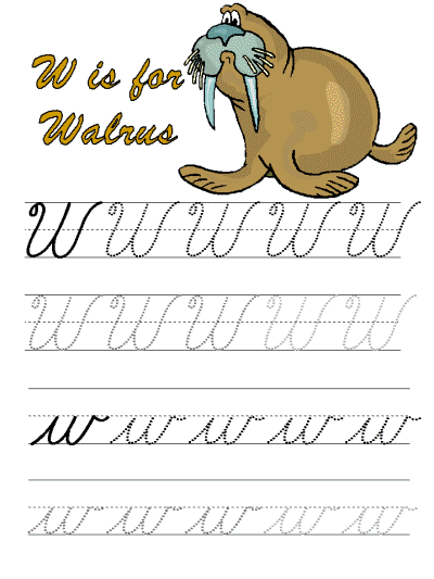 letter w tracer page