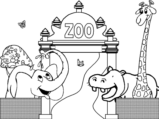 zoo coloring page