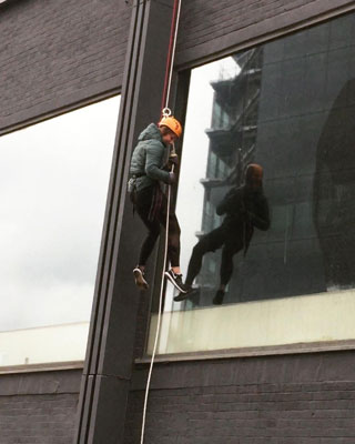 Abseiling for charity.