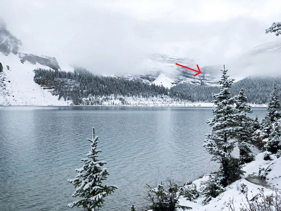 Bow Falls from a distance.
