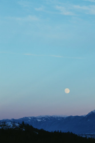 Moon and the mountains