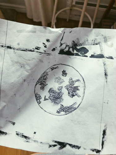 rough draft of moon sketch