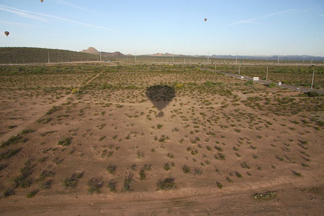 Hot Air Ballooning in Arizona: air ballon shadow