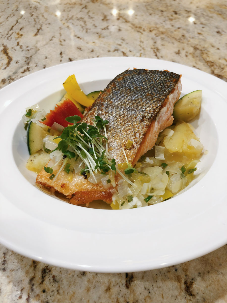 Wild Coho Salmon created by executive chef James Waters at Klein / Harris in Calgary, Canada