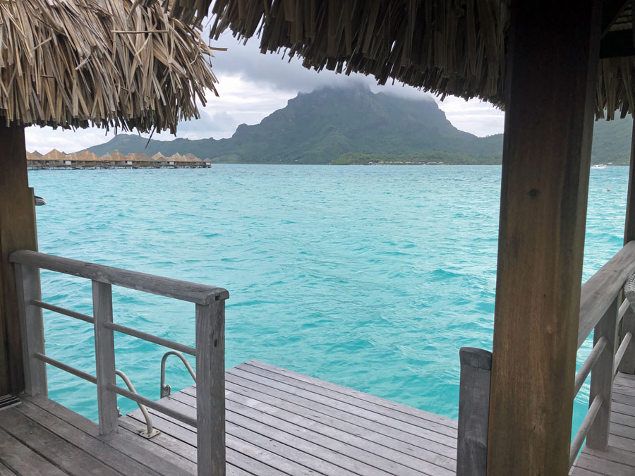 Faded grey dock.
