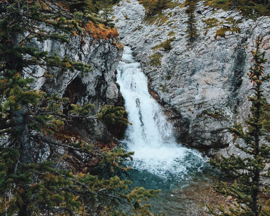 Falls at Tombstone Lakes in Kananaskis Country