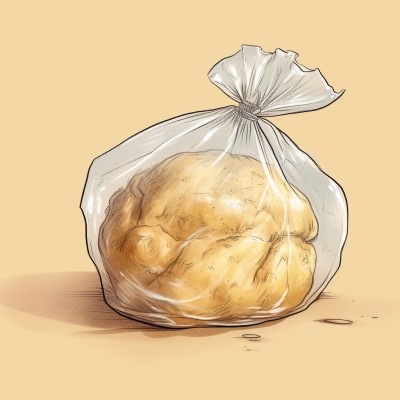 dough stored in plastic