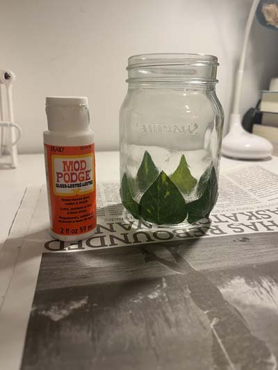 decoupage tealight candle jar with SHINE