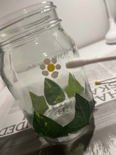 decoupage tealight candle jar with SHINE