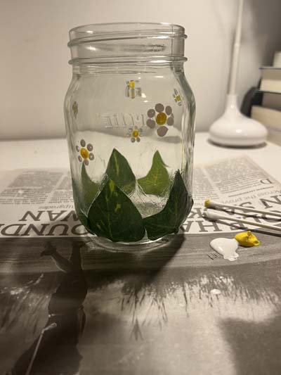 decoupage tealight candle jar with SHINE