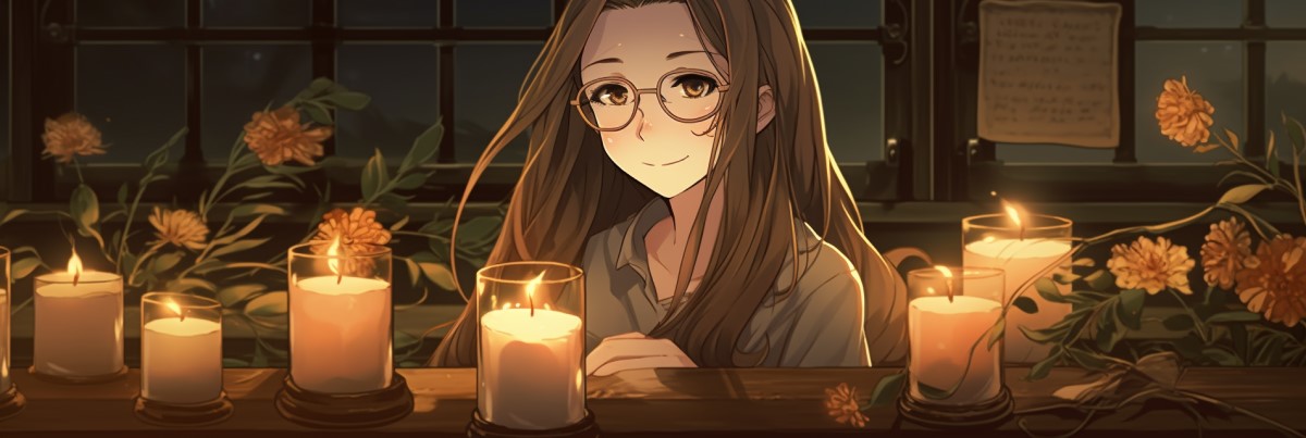 Leanne enjoying candlelight