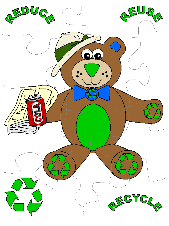 recycle bear printable jigsaw puzzle