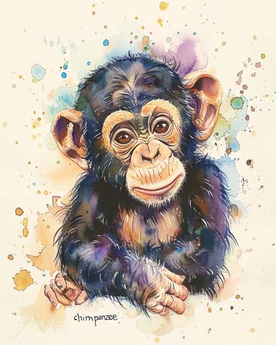 endangered animal poster of a chimpanzee