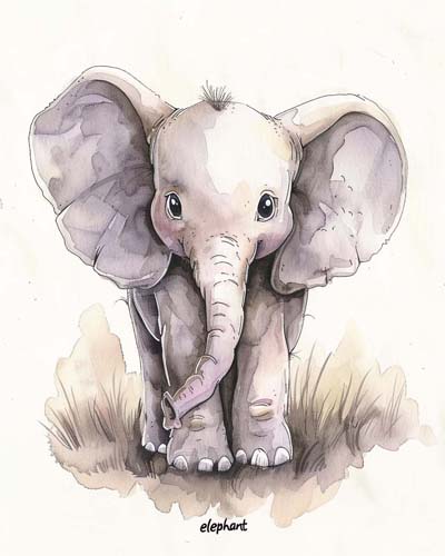 endangered animal poster of a elephant