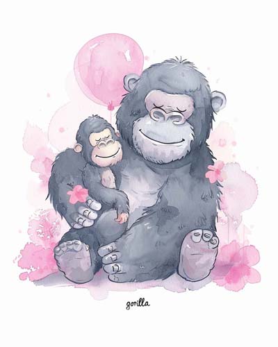 endangered animal poster of a gorilla