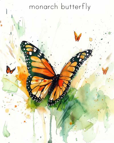 endangered animal poster of a monarch butterfly