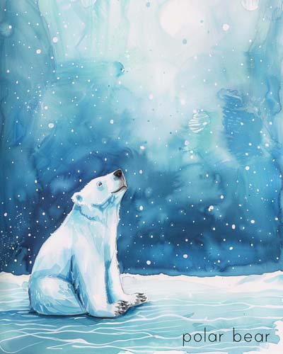 endangered animal poster of a polar bear