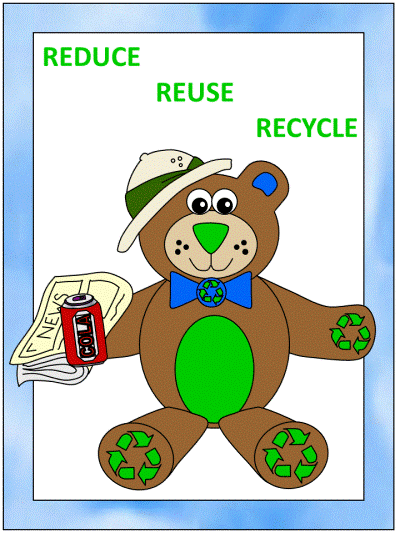 reduce, reuse, recycle coloring page