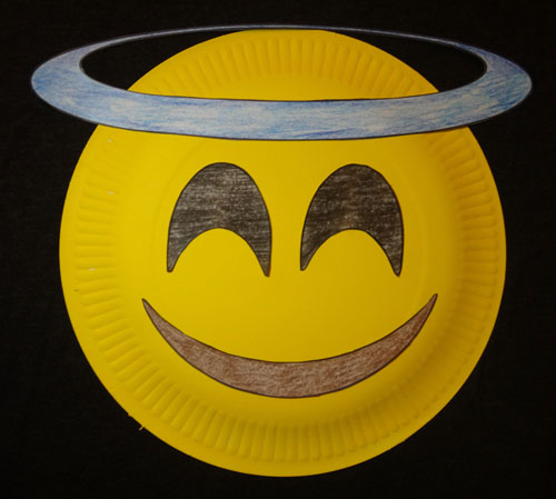 emoji paper plate craft: halo