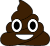 goofy, smiley poop emoji