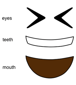big smile emoji face pieces