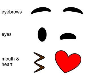 kissy emoji face pieces