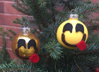 Goofy Emoji Christmas Ornament