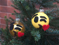Kissy Emoji Christmas Ornament