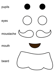 santa emoji face pieces