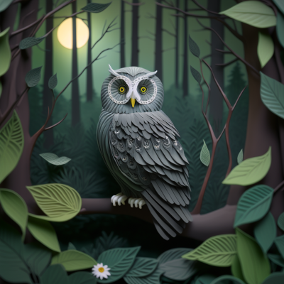 Oliver the wise old owl in the forest