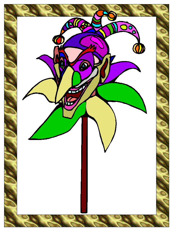 mardi gras jester puppet coloring page