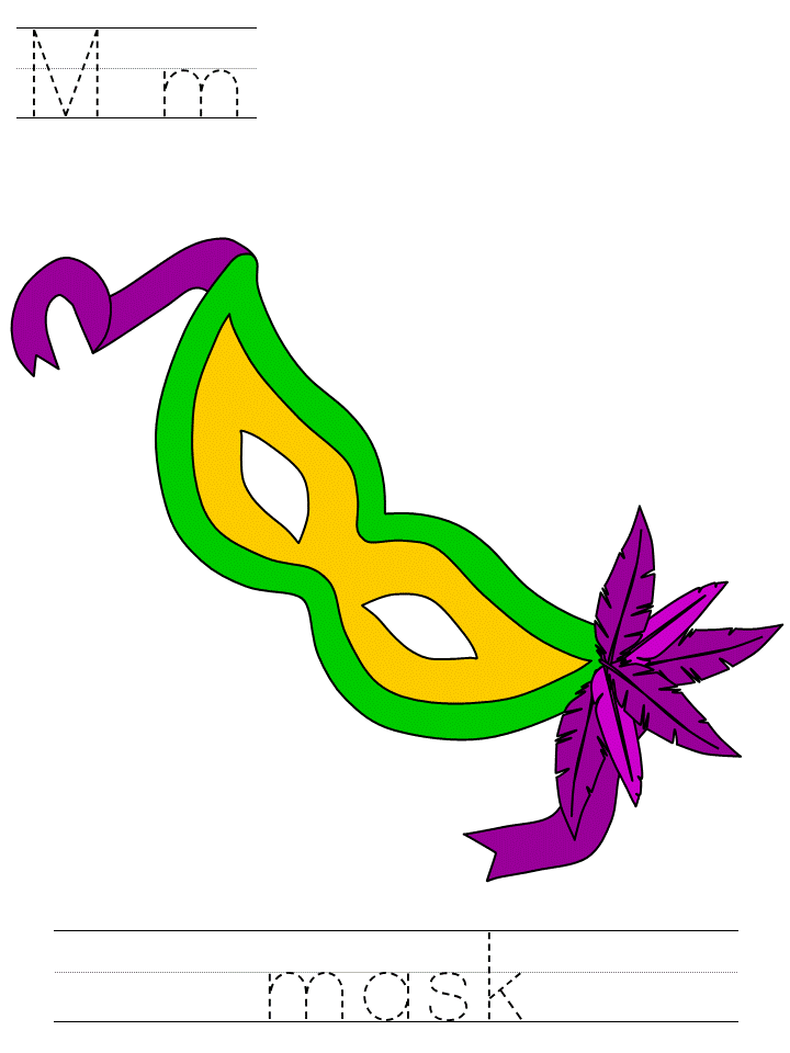 mardi gras mask tracer page