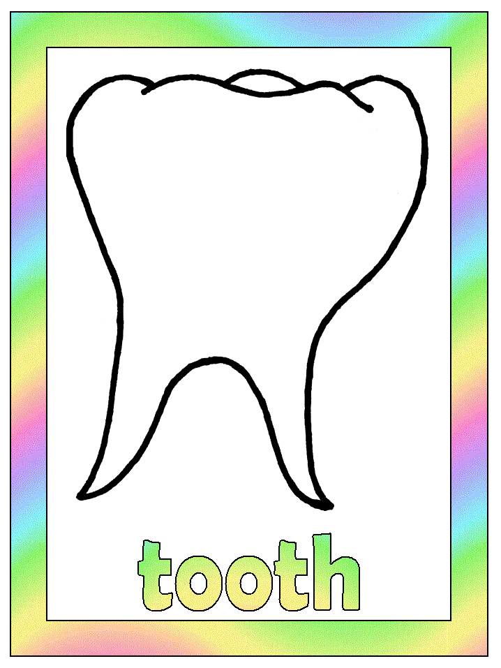 tooth coloring page