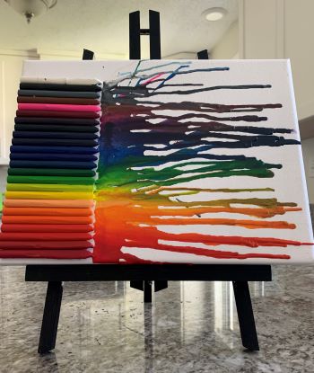 melted crayon canvas