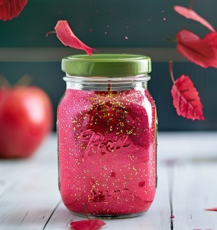 Apple Glitter jar craft
