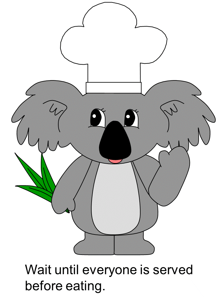 table manners coloring page - wait patiently
