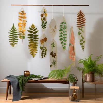 DIY pressed fern mobile