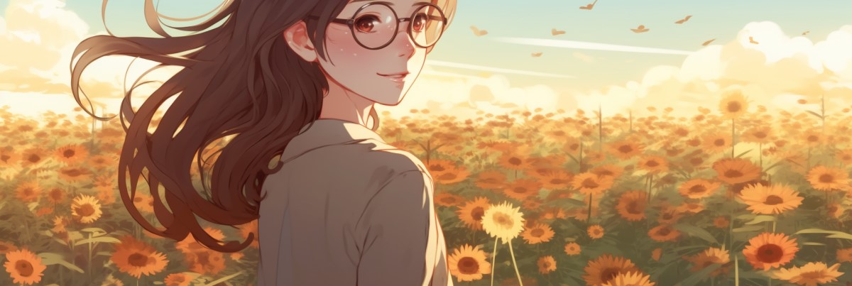 Leanne in a field of flowers