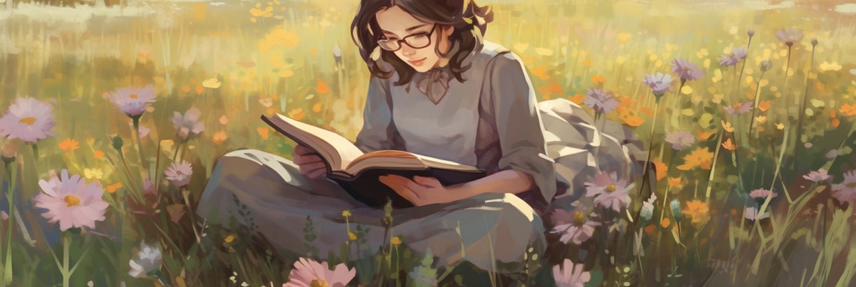Leanne reading her journal
