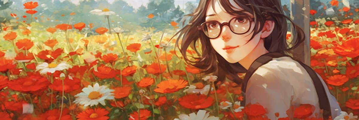 Leanne happy surrounded by flowers