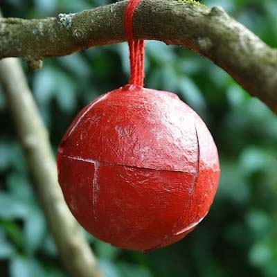 paper mache Christmas ball