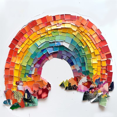 rainbow collage craft