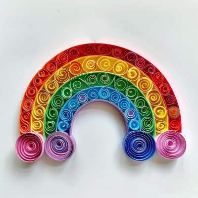 rainbow paper quilling craft