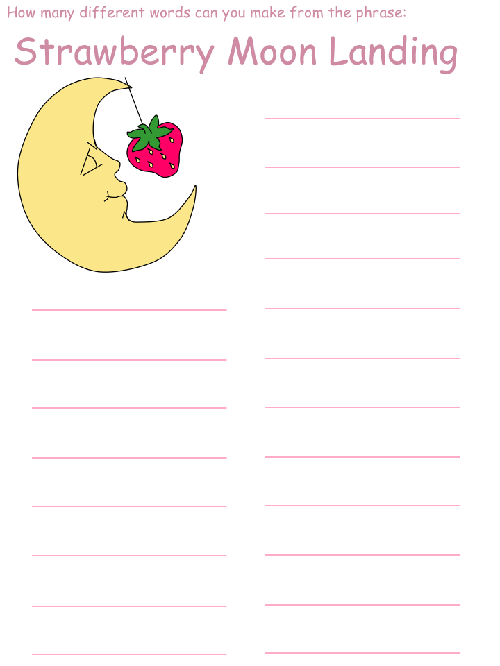 Moon Word Mine Puzzle