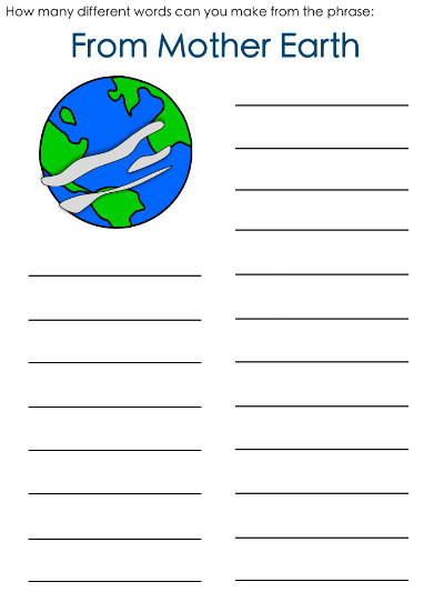 Earth Word Mine Puzzle
