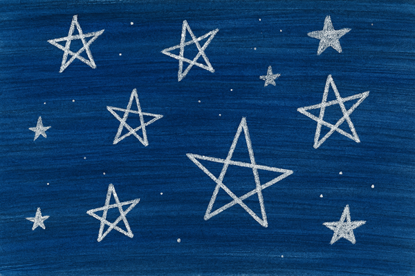 star themed wax crayon resist craft
