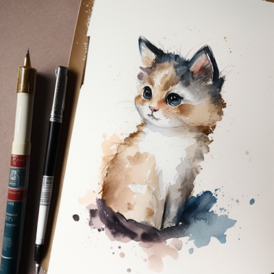 kitten - transparent paint