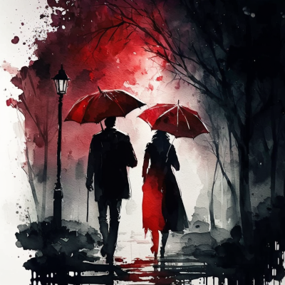 umbrella watercolor sketch - example of breaking the rules