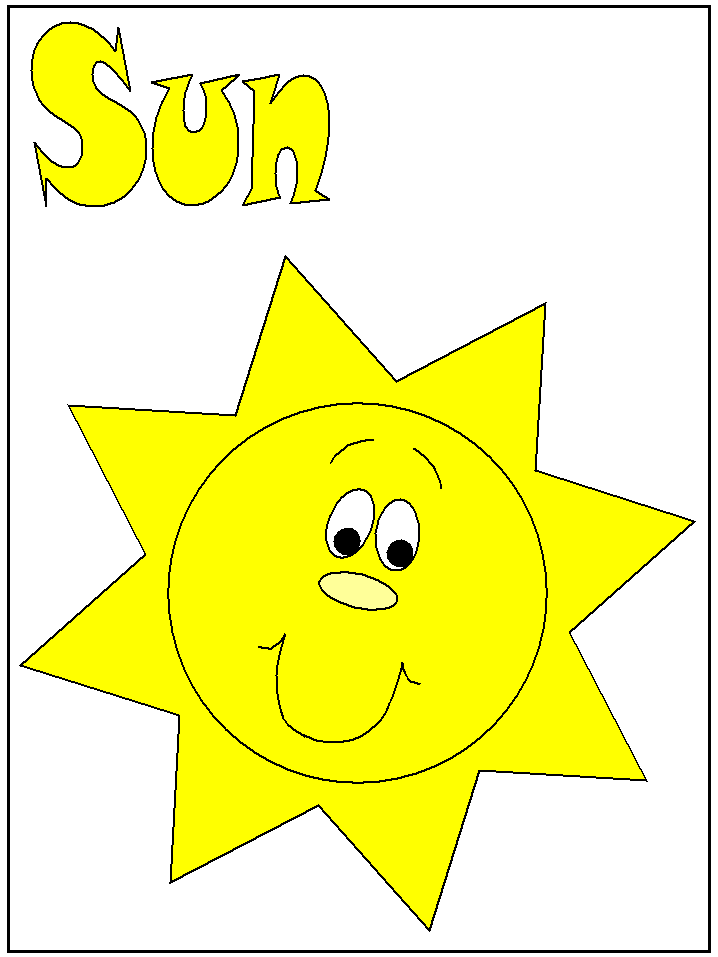 sun colouring pages